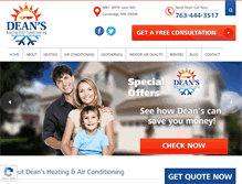 Tablet Screenshot of deansheatingandac.com